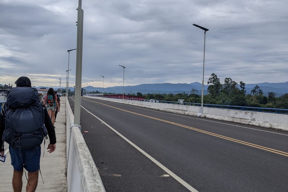 Crossing the Costa Rica - Panama border at Sixaola